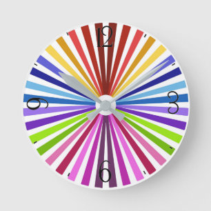 Rainbow Wheel Round Clock
