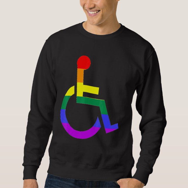 Rainbow wheelchair symbol T- Sweatshirt (Front)