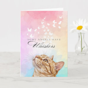 Rainbow Whiskers Orange Tabby Cat Loss Sympathy Card