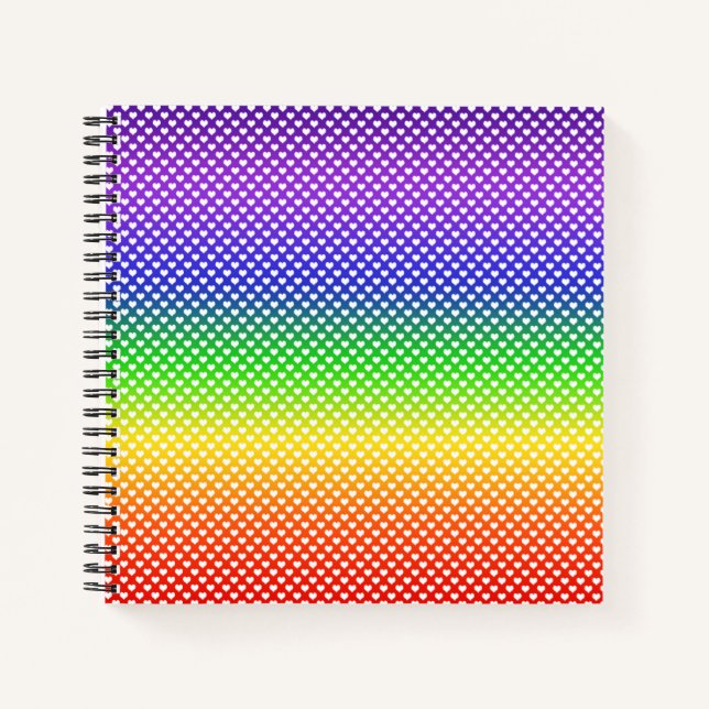 Rainbow White Heart Notebook (Front)