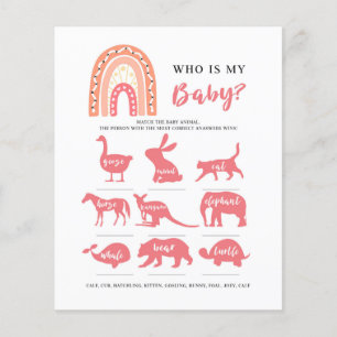 Rainbow Who is My Baby, Baby Shower Game