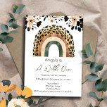 Rainbow Wild One Boho Floral Kids Birthday  Invitation<br><div class="desc">Fun boho tribal animal print rainbow themed kids party. Available as a digital download printable.
Great for any season. Let's build something fun for your little one on their birthday! Custom,  personalised,  editable download,  watercolor,  terracotta,  tan,  cream,  brown gender neutral colours. whimsical illustration</div>