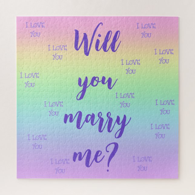 Rainbow Will You Marry Me Proposal Jigsaw Puzzle (Vertical)