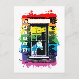 rainbow window horse galena postcard