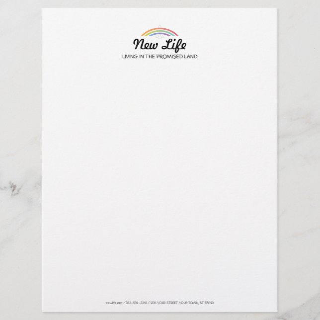 Rainbow Winged Dove (soft) Letterhead Design (Front)