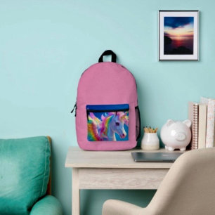 Rainbow Winged Prancing Unicorn  Printed Backpack