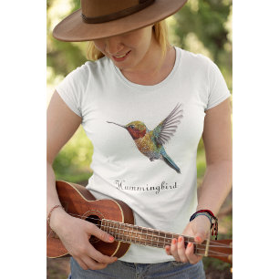  Rainbow Wings: Vibrant Hummingbird Art, custom T-Shirt