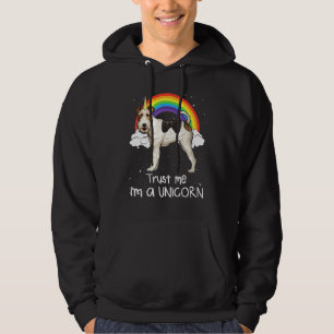 Rainbow Wire Fox Terrier Trust Me Im A Unicorn Dog Hoodie