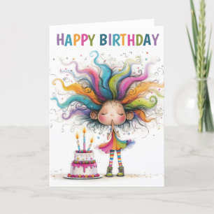Rainbow Wishes Birthday Magic! Holiday Card