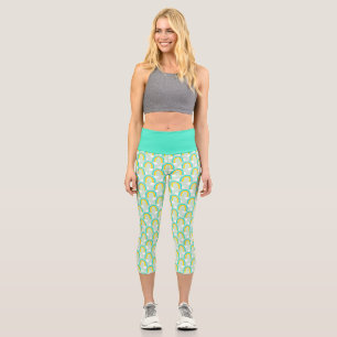 Rainbow with Cloud Blue Capri Leggings