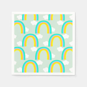 Rainbow with Cloud Blue Napkin