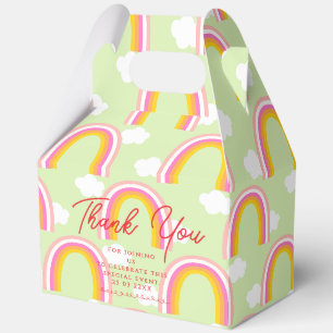 Rainbow with Cloud Thank You Light Green Favour Box