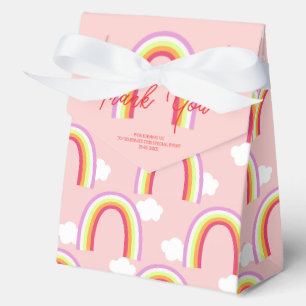 Rainbow with Cloud Thank You Pink Favour Box