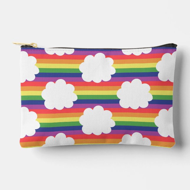 Rainbow with Clouds Accessory Pouch (Front)