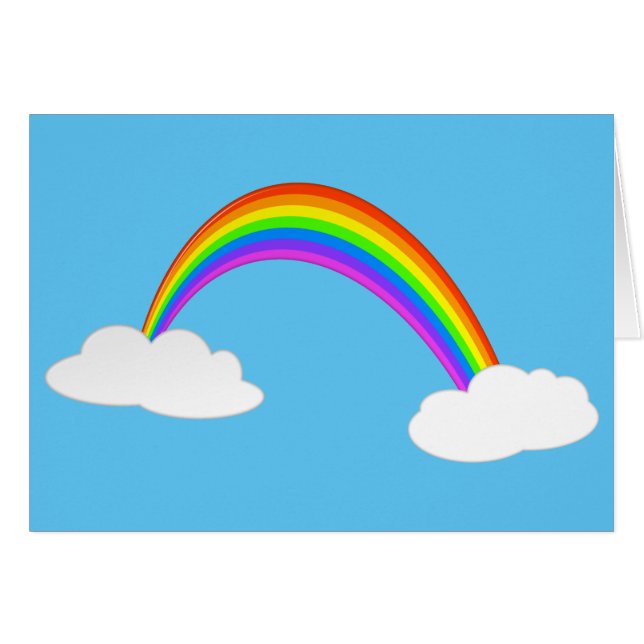 Rainbow With Clouds Card (Front Horizontal)