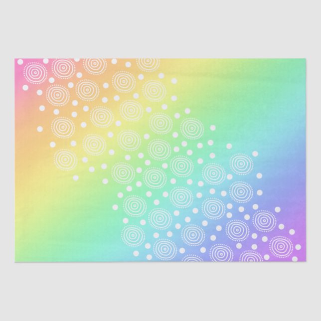 Rainbow with Fun Circles Tissue Paper (Front)