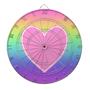 Rainbow with Heart Dartboard