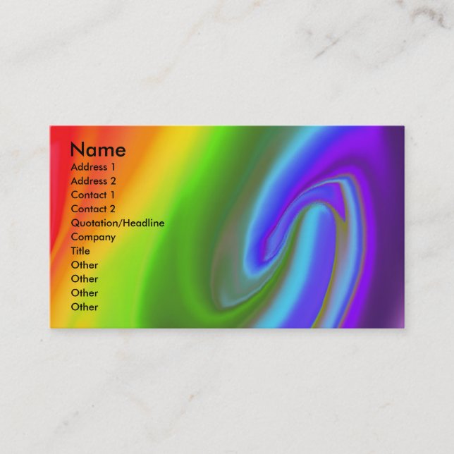 Rainbow with No End business card (style 2) (Front)