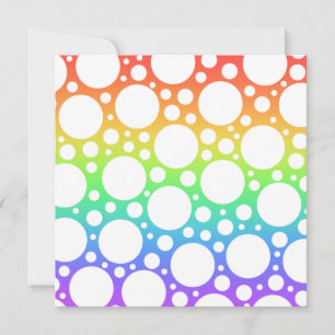 Rainbow with Polka Dots Blank Invitation
