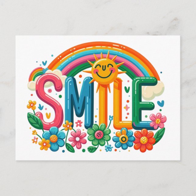 Rainbow with smile  postcard (Front)