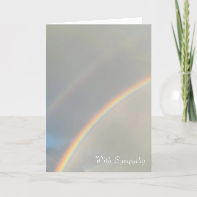 Rainbow With Sympathy Card - Blank Inside (Front)