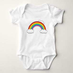 Rainbow with White Clouds Baby Bodysuit