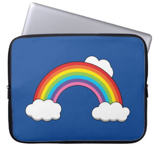 Rainbow with White Clouds Laptop Sleeve