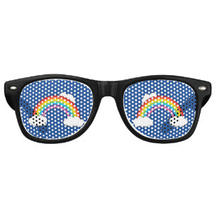 Rainbow with White Clouds Retro Sunglasses