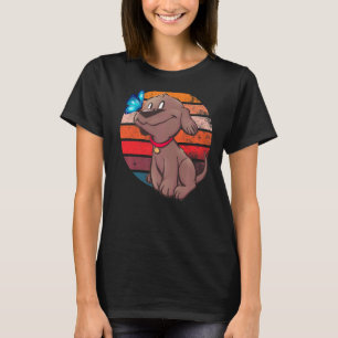 Rainbow Women's graphic Sunset Print Butterfly Dog T-Shirt