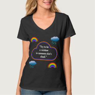 'Rainbow' Women's V-Neck Top (Black)