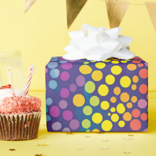 Rainbow Wonky Polka Dots Wrapping Paper
