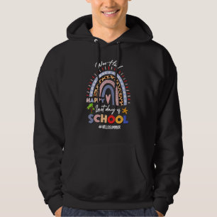 Rainbow Woo Hoo Happy Last Day Of School Fun Teach Hoodie