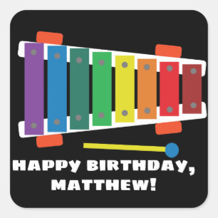 Rainbow Xylophone Classic Toy Personalised Sticker