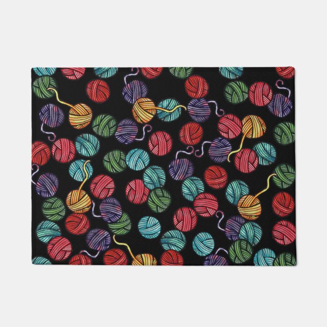 Rainbow Yarn Balls Pattern                         Doormat (Front)