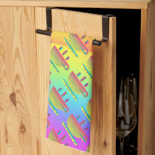 Rainbow Yellow Cup Saucer   Tea Towel