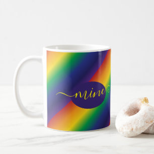 Rainbow Yellow Purple Typography Coffee Mug