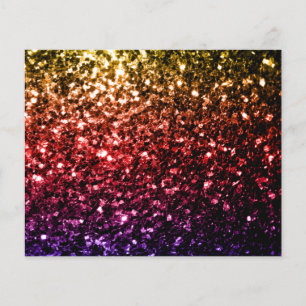 Rainbow yellow red purple faux glitter sparkles flyer