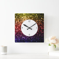 Rainbow yellow red purple sparkles with numbers