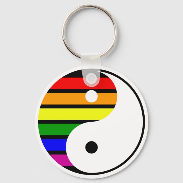 Rainbow Yin Yang Key Ring (Front)