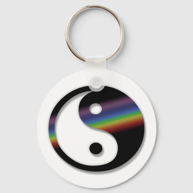 Rainbow Yin Yang Keychain (Front)