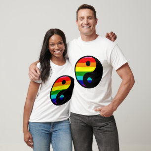 Rainbow Yin Yang LGBTQ Pride Symbol  T-Shirt