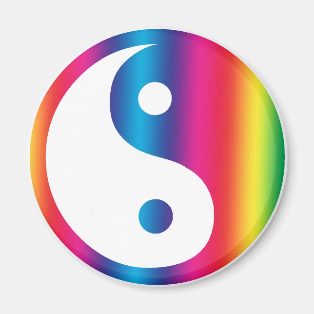 Rainbow Yin Yang Magnet (Front)