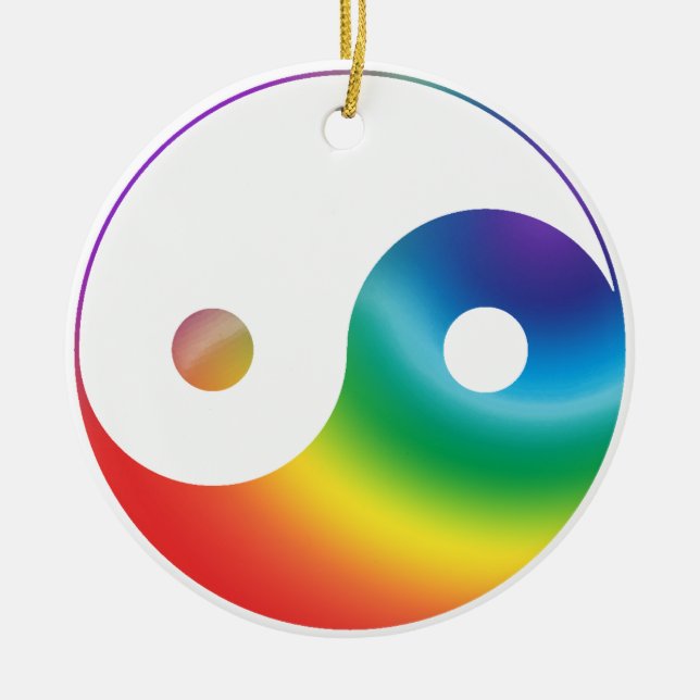 Rainbow Yin & Yang Ornament (Front)