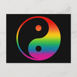Rainbow Yin Yang Postcard
