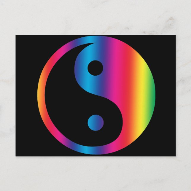 Rainbow Yin Yang Postcard (Front)