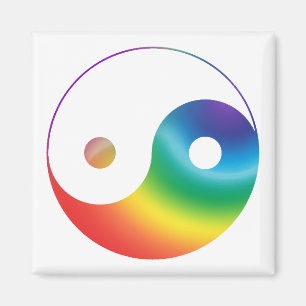 Rainbow Yin Yang Symbol Magnet