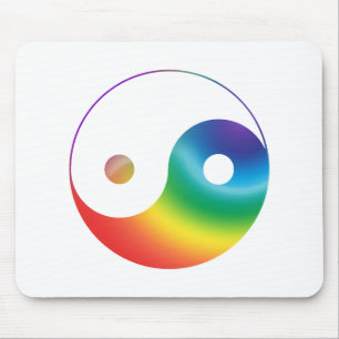 Rainbow Yin Yang Symbol Mouse Pad