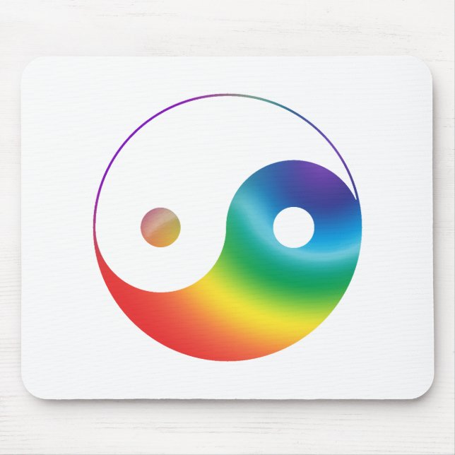 Rainbow Yin Yang Symbol Mouse Pad (Front)
