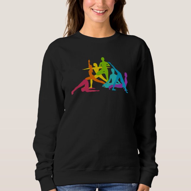 Rainbow Yoga Meditation Poses Meditating Yogis Ins Sweatshirt (Front)