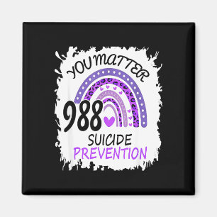 Rainbow you 988 prevention colourful band  magnet